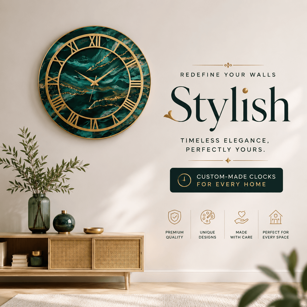 Stylish custom-made clocks for every home