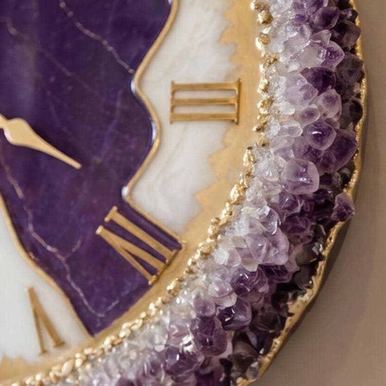 Premium silent resin wall clock for luxury home decor