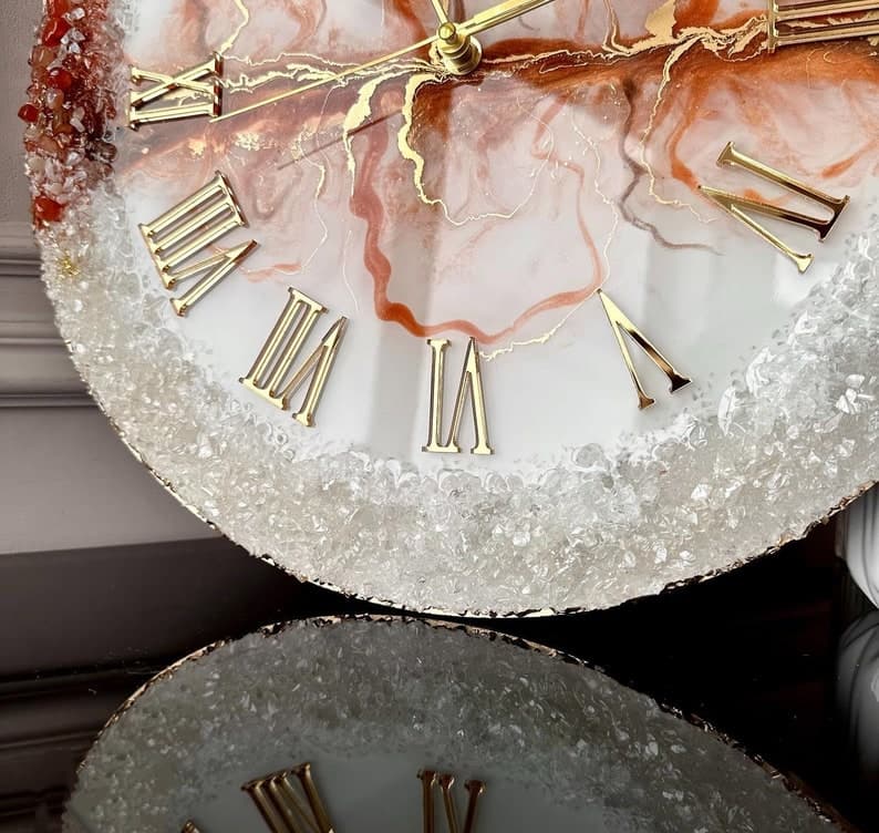 Premium silent resin wall clock for luxury home decor