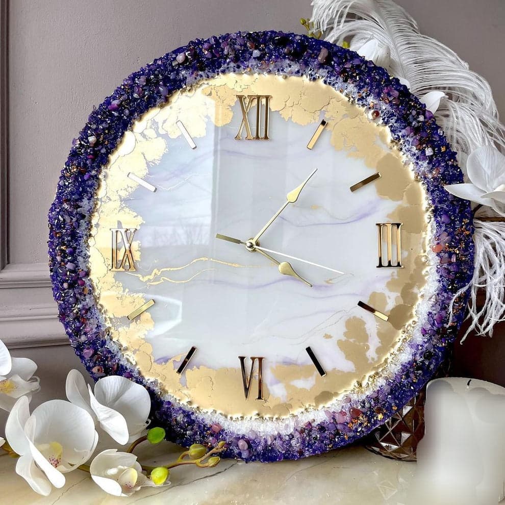 Premium silent resin wall clock for luxury home decor
