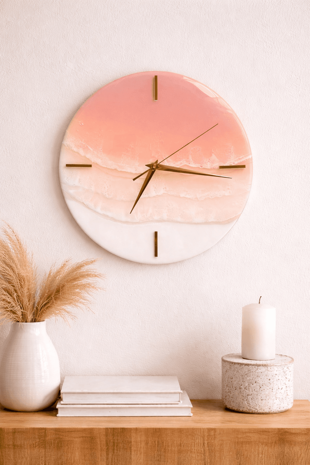 Pink vastu wall clock for peace and positive energy