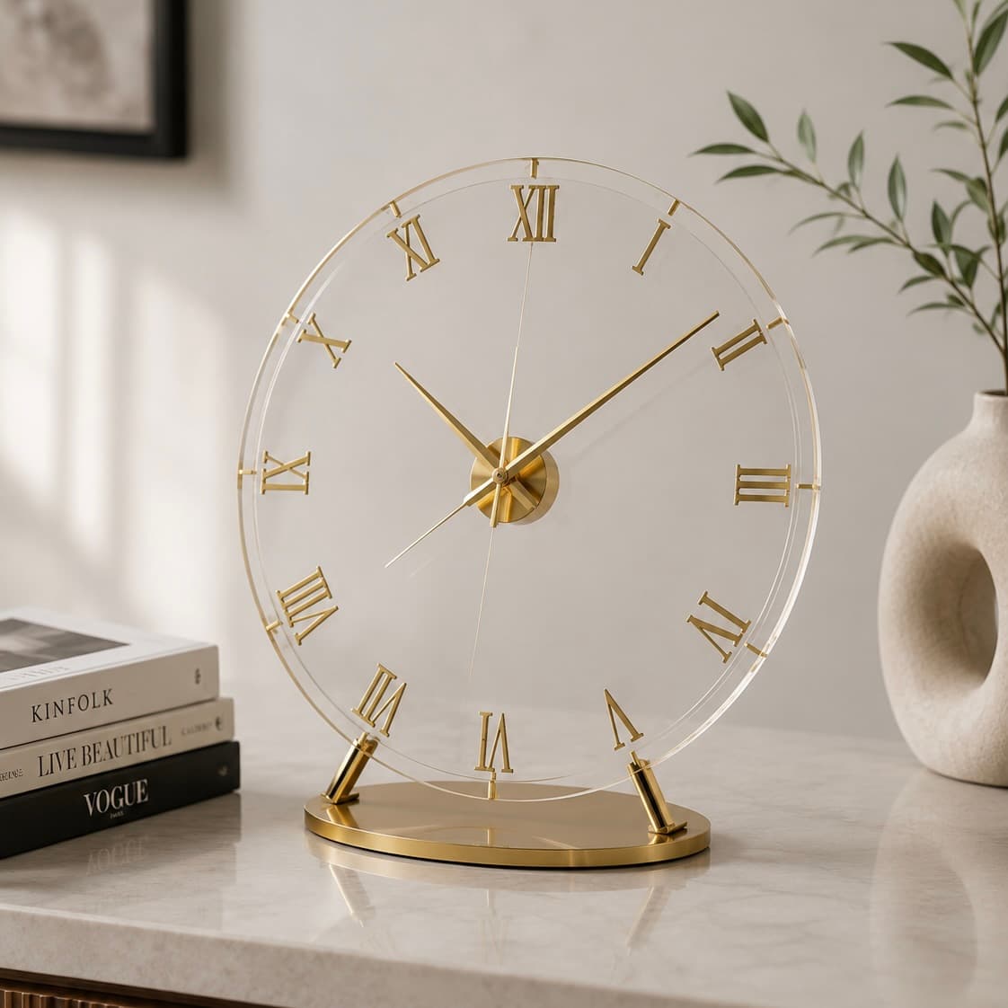 Minimalist transparent silent wall clock