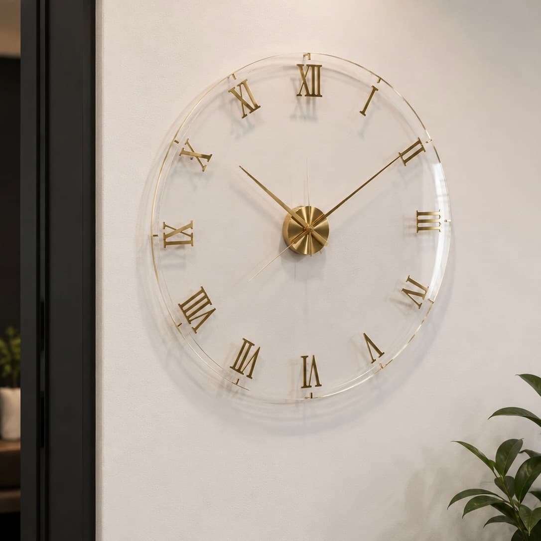 Premium acrylic wall clock for living room