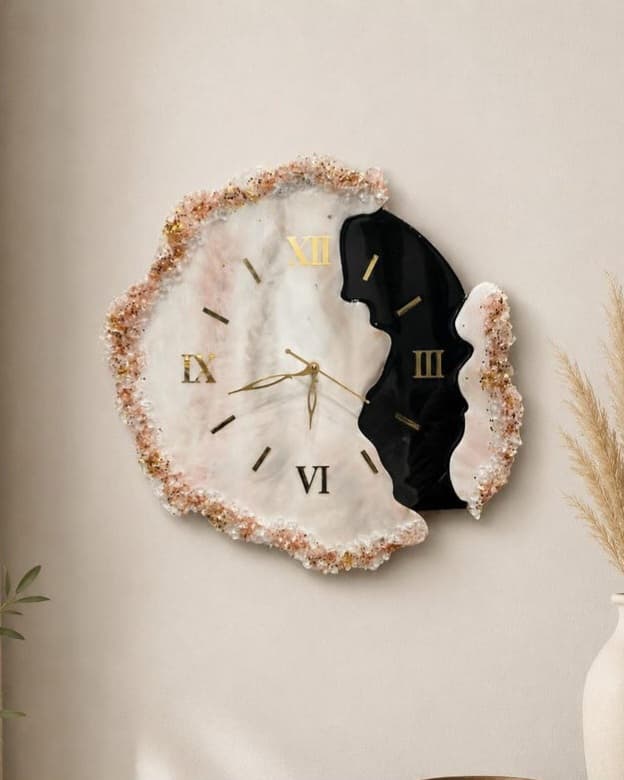 Premium silent resin wall clock for luxury home decor