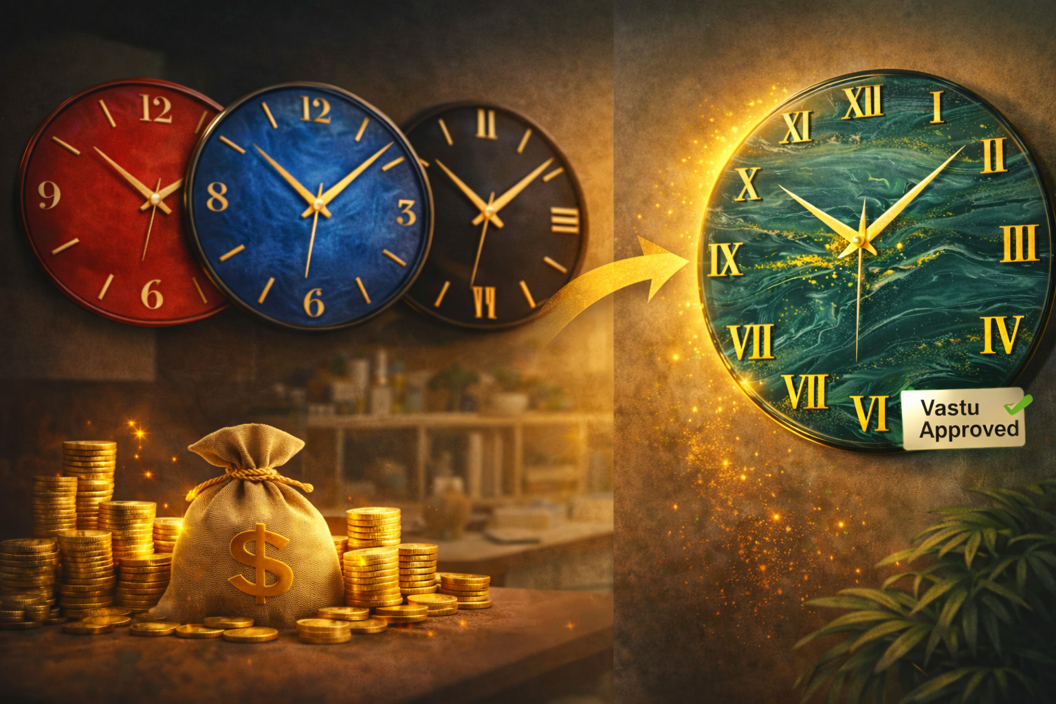 wall clock color vastu for money growth